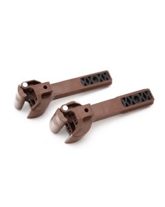 pair of 1.5" Scale Plastic Sprung Long Shank Couplers (brown) 