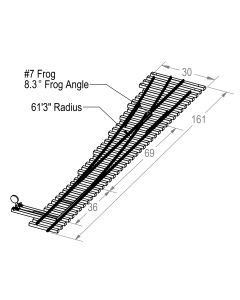#7 Left Hand Switch Kit (60' radius)