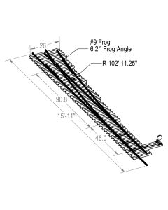 #9 Right Hand Switch Kit (102' radius)