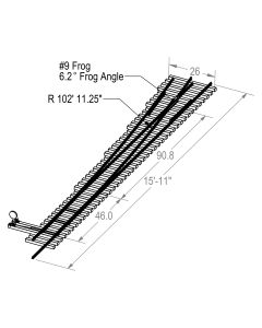 #9 Left Hand Switch Kit (102' radius)