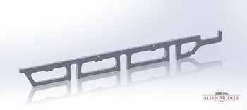 Fully machined waterjet frame rendering Fully machined waterjet frame rendering